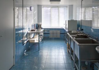 Commercial floor in kitchen of a hospital How to Choose the Best Commercial Kitchen Flooring for a Hospital