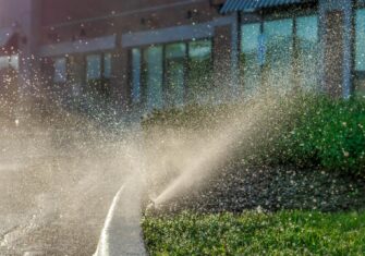 Irrigation system turned on a commercial lawn Top 5 Ways to Get More Out of Your Commercial Lawn Irrigation