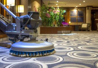 Floor cleaning in a hospitality area. Meeting Compliance Standards: A Guide for Hospitality Facilities