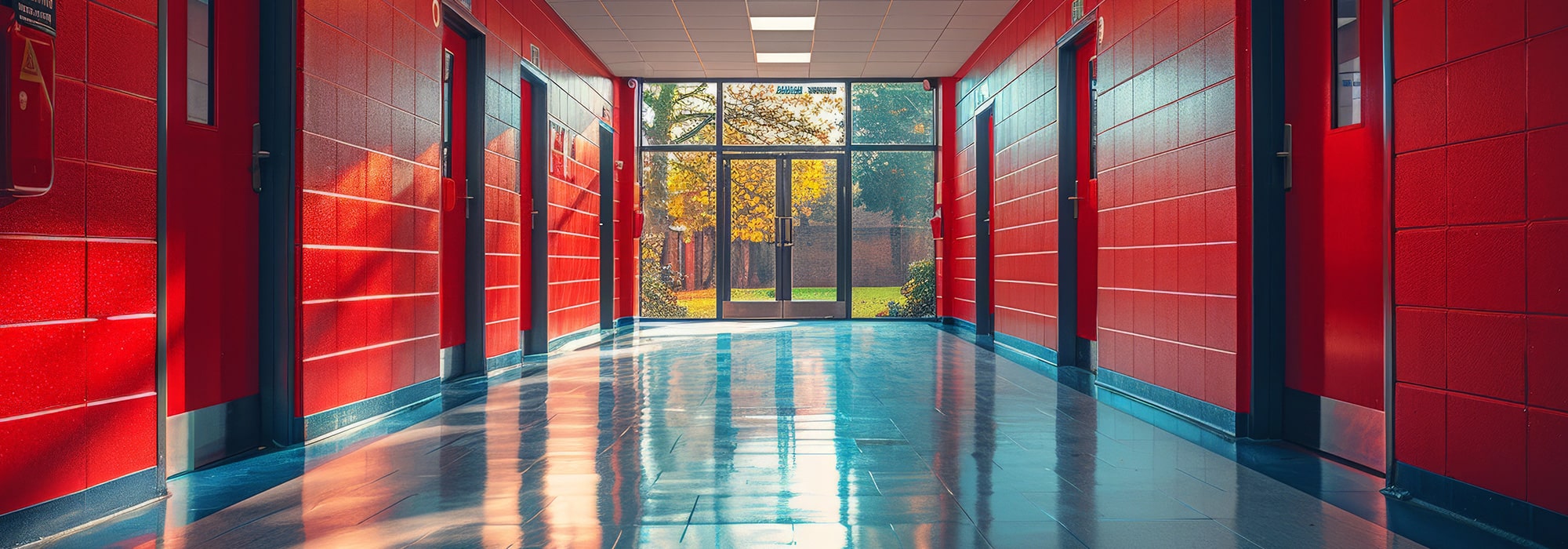 Empty hallway at school